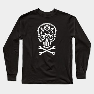 Halloween BMX bicycle motocross skull bicycle cycling Sugar Skull Dia de los Muertos Long Sleeve T-Shirt